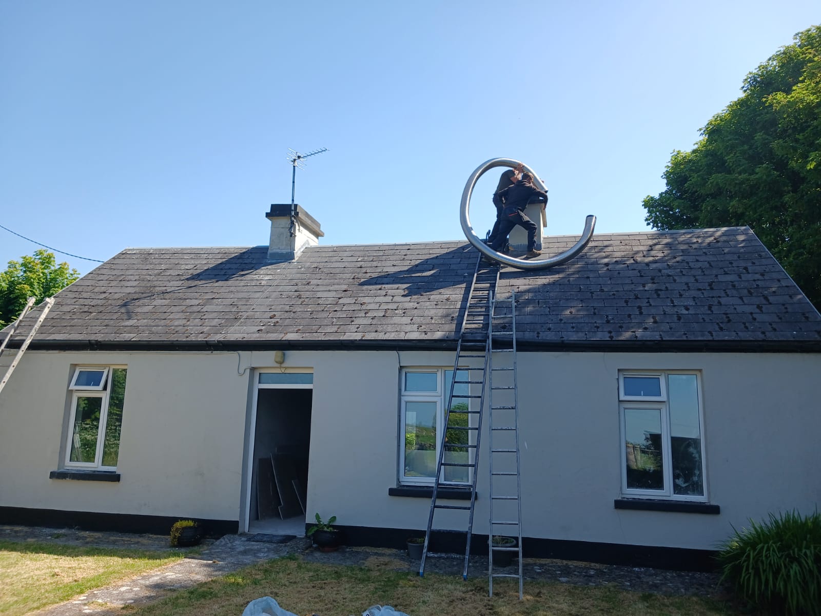 Chimney rebuild and lead flashing