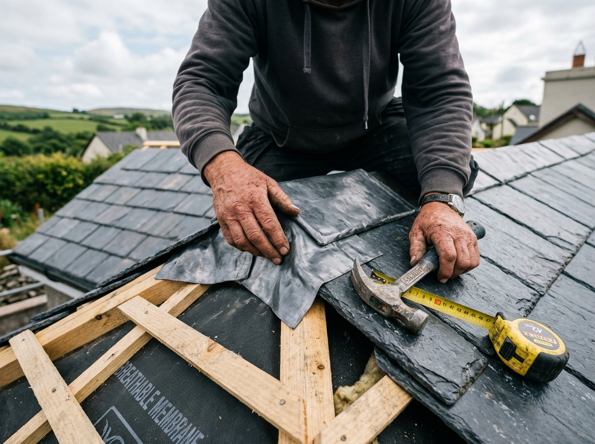 Roofer craftsmanship and timber batten inspection